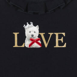 Lapin House-Girls Navy Blue Cotton Top | Childrensalon Outlet