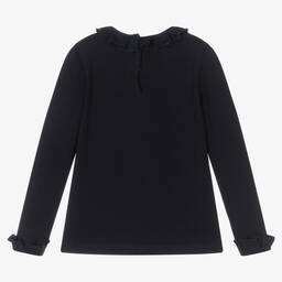 Lapin House-Girls Navy Blue Cotton Top | Childrensalon Outlet