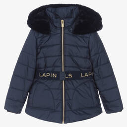 Lapin House-Girls Navy Blue Padded Coat | Childrensalon Outlet