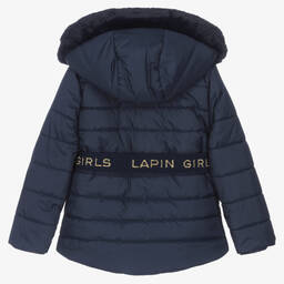 Lapin House-Girls Navy Blue Padded Coat | Childrensalon Outlet