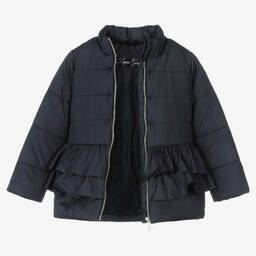 Lapin House-Girls Navy Blue Puffer Coat | Childrensalon Outlet