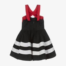 Lapin House-Girls Navy Blue Striped Cotton Dress | Childrensalon Outlet