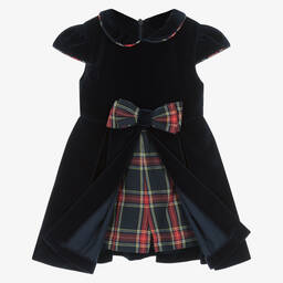 Lapin House-فستان قطن مخمل لون كحلي | Childrensalon Outlet