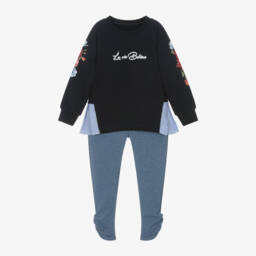 Lapin House-Girls Navy Sweatshirt and Leggings Set | Childrensalon Outlet
