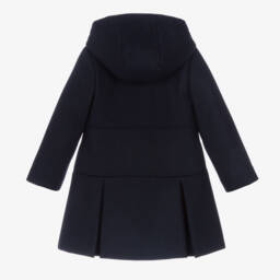 Lapin House-Синее шерстяное пальто с бантиками для девочек | Childrensalon Outlet