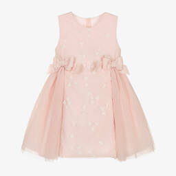 Lapin House-Girls Pale Pink Tulle Bow Dress | Childrensalon Outlet