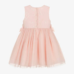Lapin House-Girls Pale Pink Tulle Bow Dress | Childrensalon Outlet