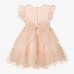 Lapin House-Розовое платье из тюля в горошек | Childrensalon Outlet