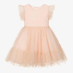 Lapin House-Розовое платье из тюля в горошек | Childrensalon Outlet