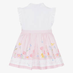 Lapin House-Girls Pink Blossom Stripe Dress | Childrensalon Outlet