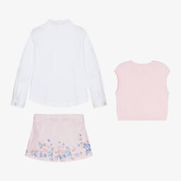 Lapin House-Girls Pink Blouse & Shorts Ensemble | Childrensalon Outlet