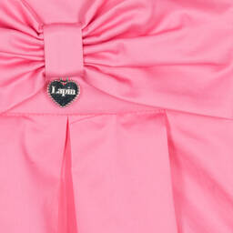 Lapin House-Girls Pink Bow Cotton Dress | Childrensalon Outlet
