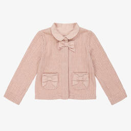 Lapin House-كارديغان فيسكوز محبوك لون زهري للبنات | Childrensalon Outlet