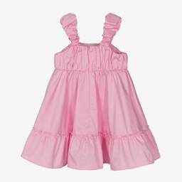 Lapin House-Girls Pink Cotton Dress | Childrensalon Outlet