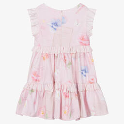 Lapin House-Girls Pink Cotton Floral Dress | Childrensalon Outlet