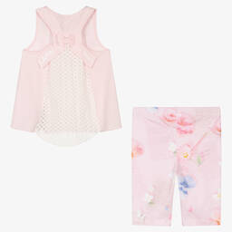 Lapin House-Розовый топ и шорты из хлопка с цветами | Childrensalon Outlet