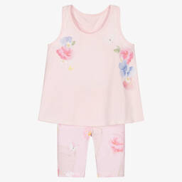 Lapin House-Розовый топ и шорты из хлопка с цветами | Childrensalon Outlet