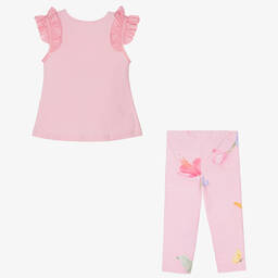 Lapin House-Girls Pink Cotton Jersey Leggings Set | Childrensalon Outlet