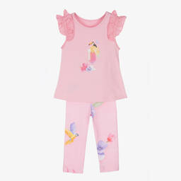 Lapin House-Girls Pink Cotton Jersey Leggings Set | Childrensalon Outlet