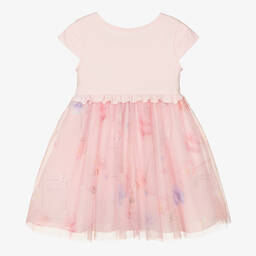Lapin House-Girls Pink Cotton Jersey & Tulle Dress  | Childrensalon Outlet