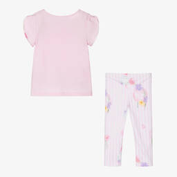 Lapin House-Girls Pink Cotton Leggings Set | Childrensalon Outlet