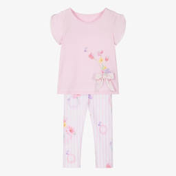 Lapin House-Girls Pink Cotton Leggings Set | Childrensalon Outlet