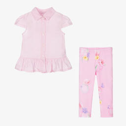 Lapin House-Girls Pink Cotton Leggings Set | Childrensalon Outlet