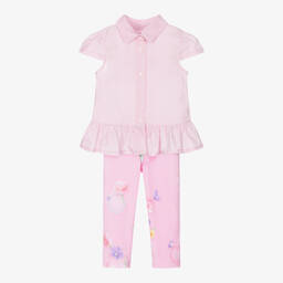 Lapin House-Girls Pink Cotton Leggings Set | Childrensalon Outlet