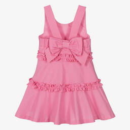 Lapin House-Girls Pink Cotton Ruffle Dress | Childrensalon Outlet