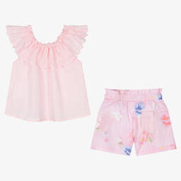 Lapin House-طقم شورت قطن لون زهري للبنات | Childrensalon Outlet