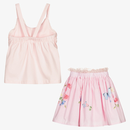 Lapin House-Girls Pink Cotton Skirt Set | Childrensalon Outlet