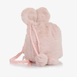 Lapin House-Girls Pink Faux Fur Backpack (20cm) | Childrensalon Outlet