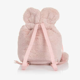 Lapin House-Girls Pink Faux Fur Backpack (20cm) | Childrensalon Outlet