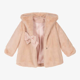 Lapin House-Girls Pink Faux Fur Coat | Childrensalon Outlet