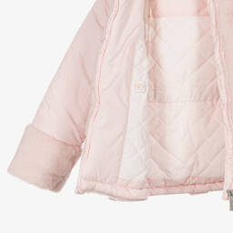 Lapin House-Girls Pink Faux Fur Hooded Coat | Childrensalon Outlet