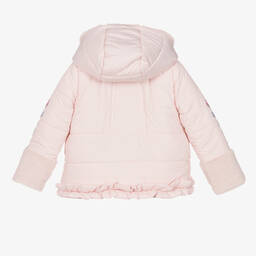 Lapin House-Girls Pink Faux Fur Hooded Coat | Childrensalon Outlet