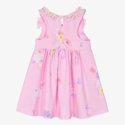 Lapin House-Girls Pink Floral Cotton Dress | Childrensalon Outlet