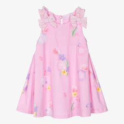 Lapin House-Girls Pink Floral Cotton Dress | Childrensalon Outlet