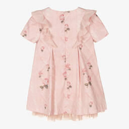 Lapin House-Girls Pink Floral Tulle Dress | Childrensalon Outlet
