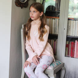 لابين هاوس-توب هودي مزيج فيسكوز لون زهري للبنات | Childrensalon Outlet