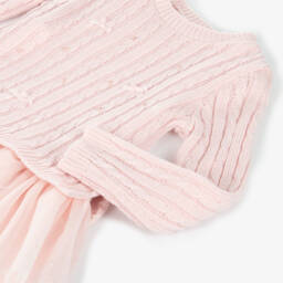 Lapin House-Girls Pink Knit and Tulle Ensemble | Childrensalon Outlet