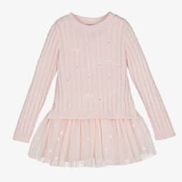 Lapin House-Girls Pink Knit and Tulle Ensemble | Childrensalon Outlet