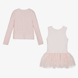 Lapin House-Girls Pink Knit and Tulle Ensemble | Childrensalon Outlet