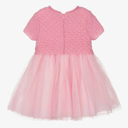 Lapin House-Girls Pink Knit & Tulle Floral Bird Dress | Childrensalon Outlet