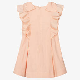 لابين هاوس-فستان قطن مزين بكشكش لون زهري | Childrensalon Outlet