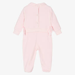 Lapin House-Girls Pink Velour Babygrow | Childrensalon Outlet