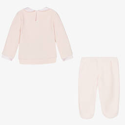 Lapin House-Girls Pink Velour Babygrow | Childrensalon Outlet