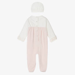 Lapin House-طقم بيبي غرو قطن قطيفة لون زهري باهت للمولودات | Childrensalon Outlet