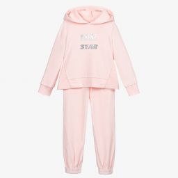 Lapin House-Girls Pink Velour Tracksuit | Childrensalon Outlet