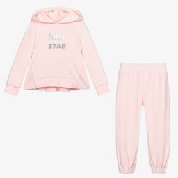 Lapin House-Girls Pink Velour Tracksuit | Childrensalon Outlet